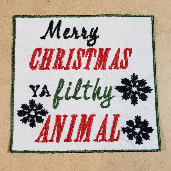 Home Alone | Merry Xmas Ya Filthy Animal Pizza Iron-On Patch (2/$12 or 5/$22) - Picture 1 of 1